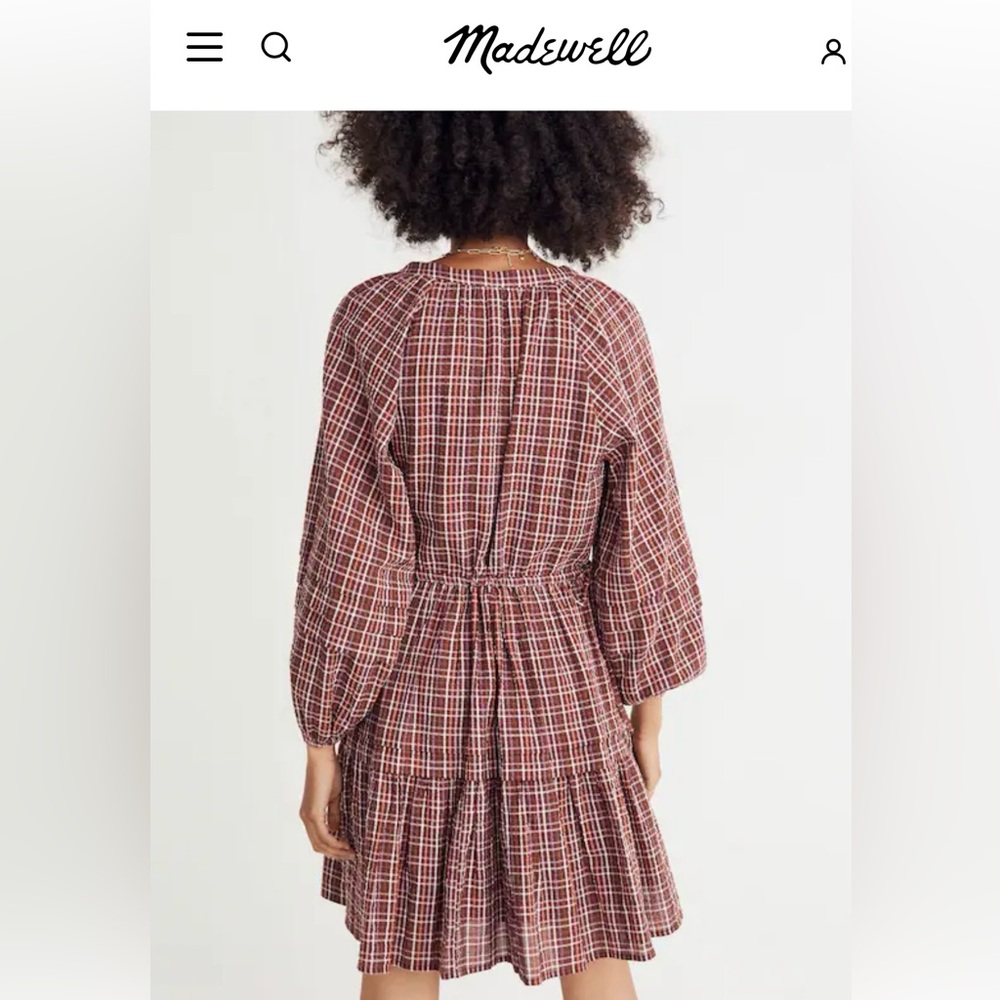 Madewell Seersucker Wrap Mini Dress NWT size XL - Picture 3 of 9